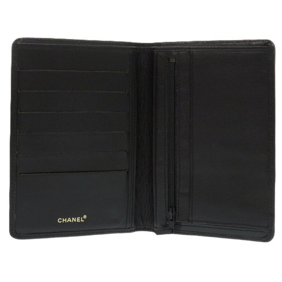 CHANEL Authentic Black Lambskin Leather Logo Wallet - Picture 7 of 10